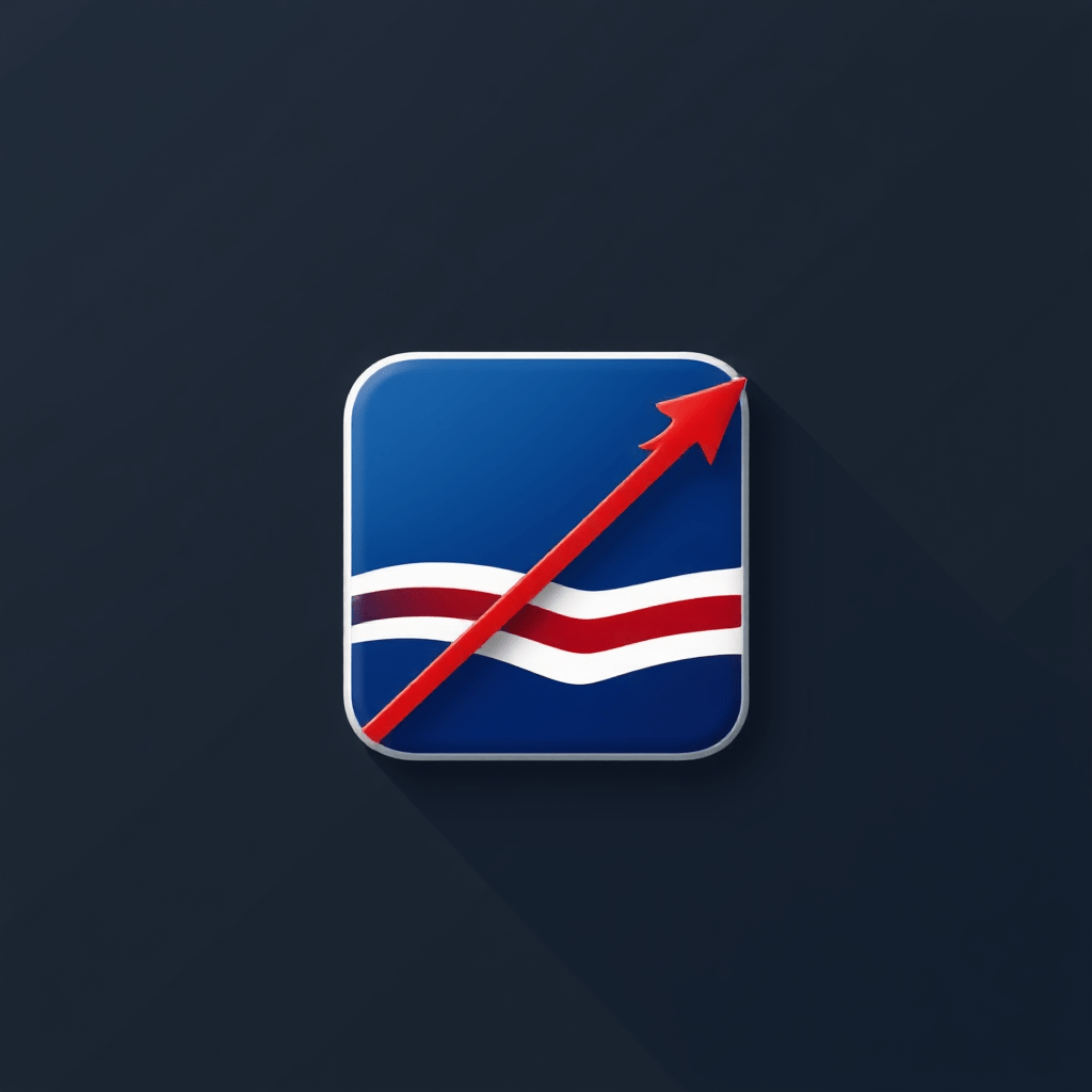 Blaubraune Grütze mit rotem Pfeil